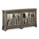 Antique Dark Grey Parquet Welsh Bookcase with Strap Handles