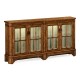Country Walnut Parquet Welsh Bookcase with Strap Handles