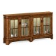 Country Walnut Parquet Welsh Bookcase with Strap Handles