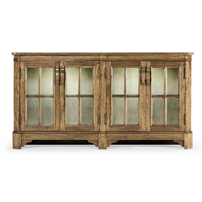Medium Driftwood Parquet Welsh Bookcase with Strap Handles