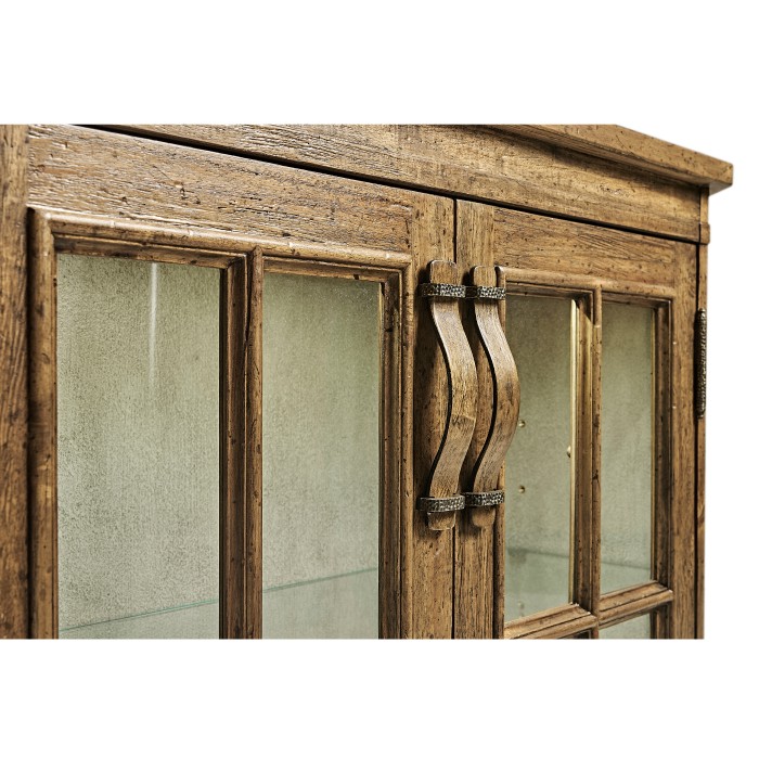 Medium Driftwood Parquet Welsh Bookcase with Strap Handles
