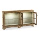 Medium Driftwood Parquet Welsh Bookcase with Strap Handles