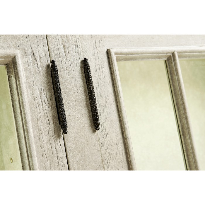 Whitewash Driftwood Parquet Welsh Bookcase with Strap Handles