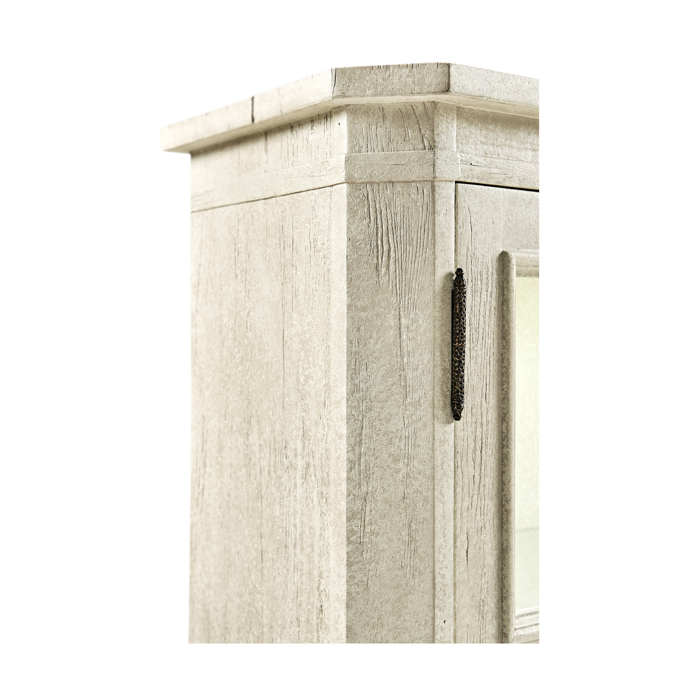 Whitewash Driftwood Parquet Welsh Bookcase with Strap Handles