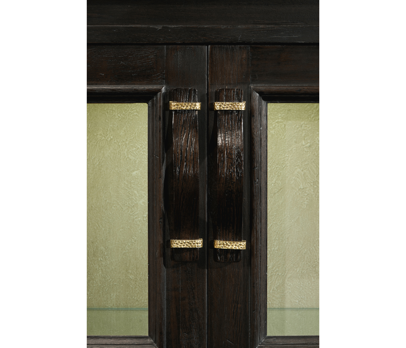 Dark Ale Parquet Welsh Bookcase with Strap Handles