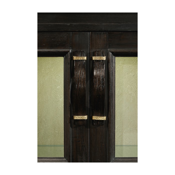Dark Ale Parquet Welsh Bookcase with Strap Handles