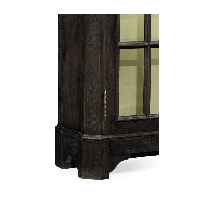 Dark Ale Parquet Welsh Bookcase with Strap Handles