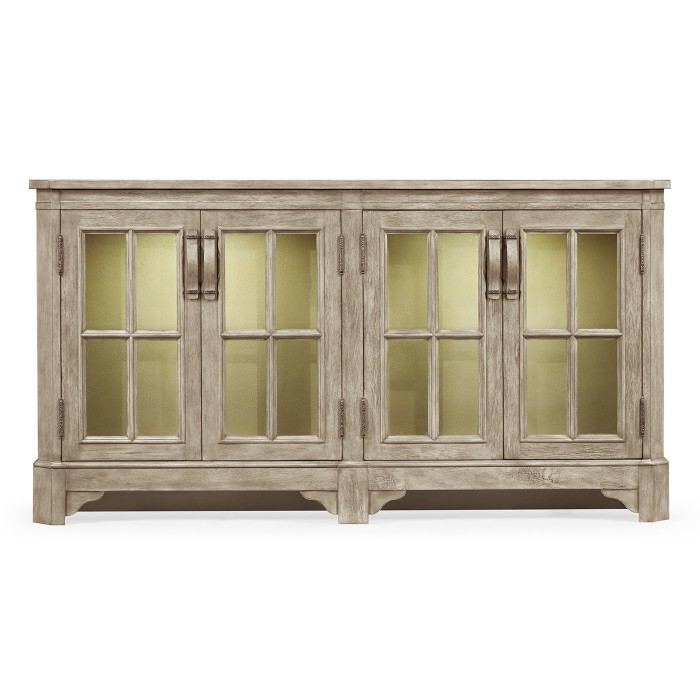 Rustic Grey Parquet Welsh Bookcase with Strap Handles