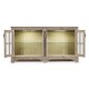 Rustic Grey Parquet Welsh Bookcase with Strap Handles