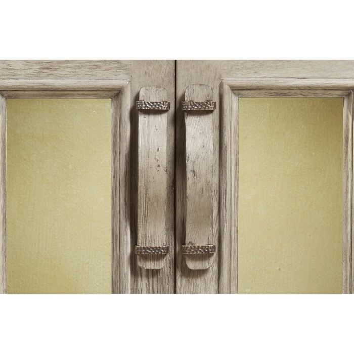 Rustic Grey Parquet Welsh Bookcase with Strap Handles