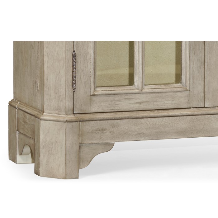 Rustic Grey Parquet Welsh Bookcase with Strap Handles