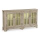 Rustic Grey Parquet Welsh Bookcase with Strap Handles