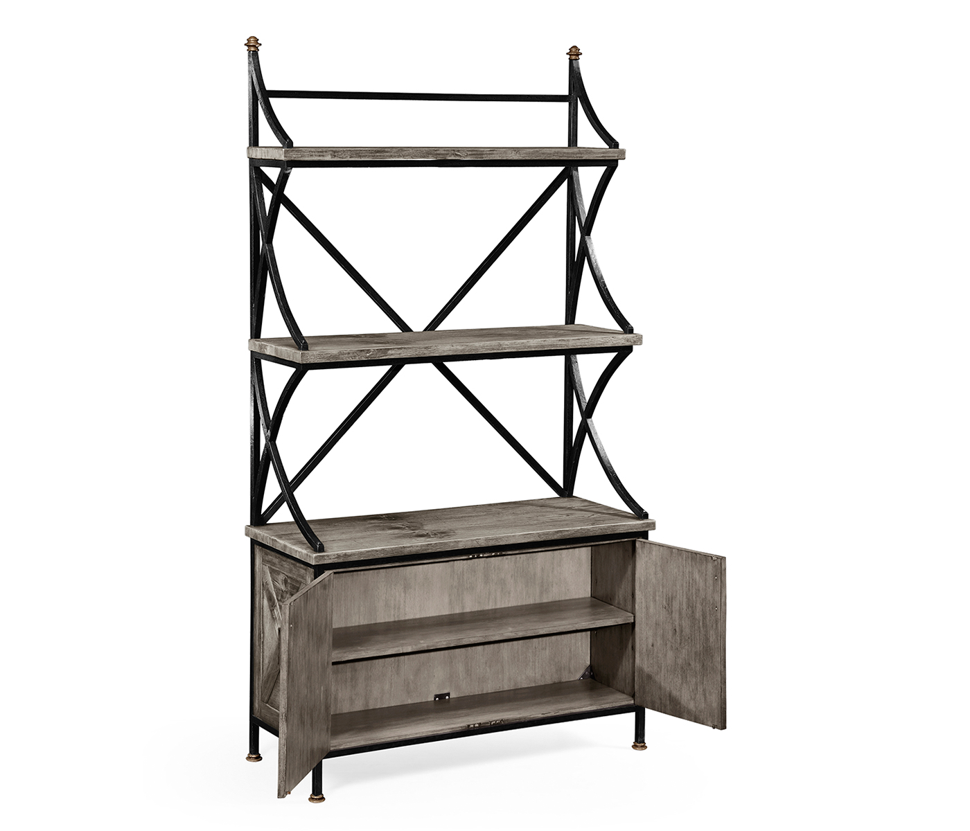 Antique Grey Baker's Rack Étagère