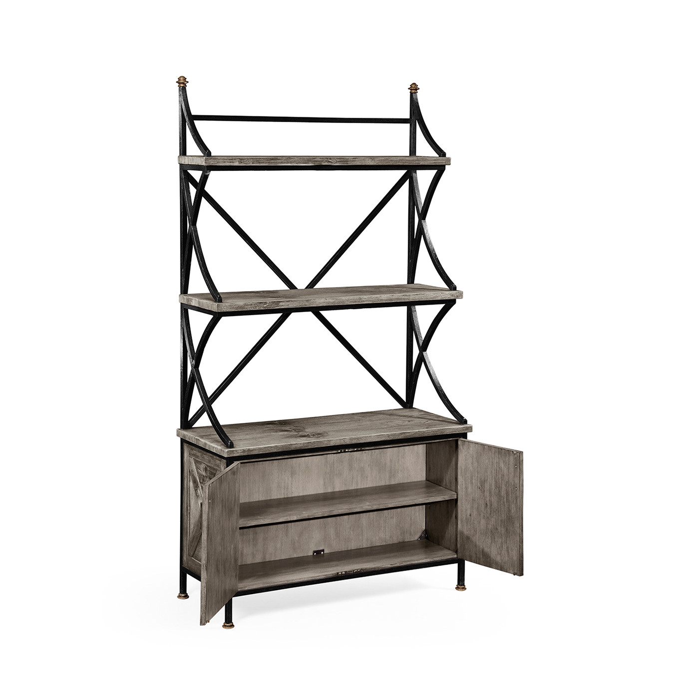 Antique Grey Baker's Rack Étagère