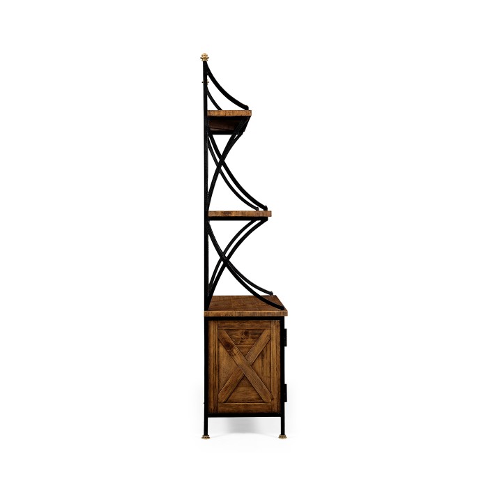Country Walnut Baker's Rack Étagère