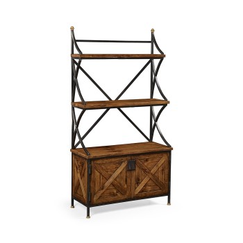 Country Walnut Baker's Rack Étagère