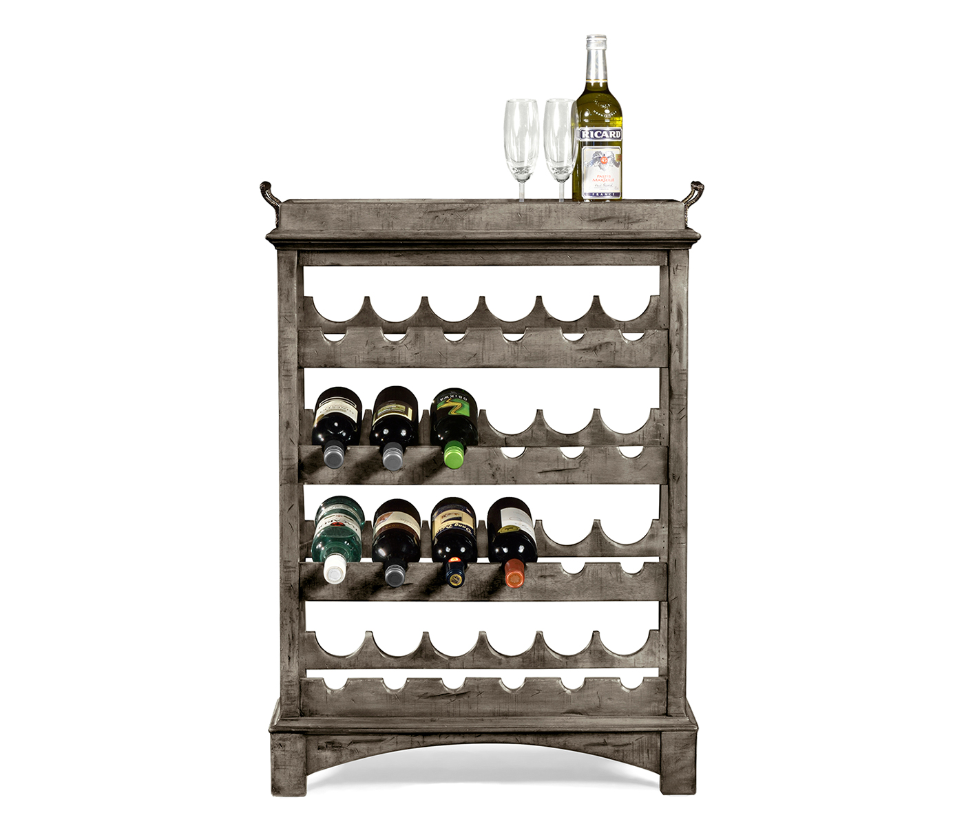 Four-Tier Wine Shelf in Antique Dark Grey