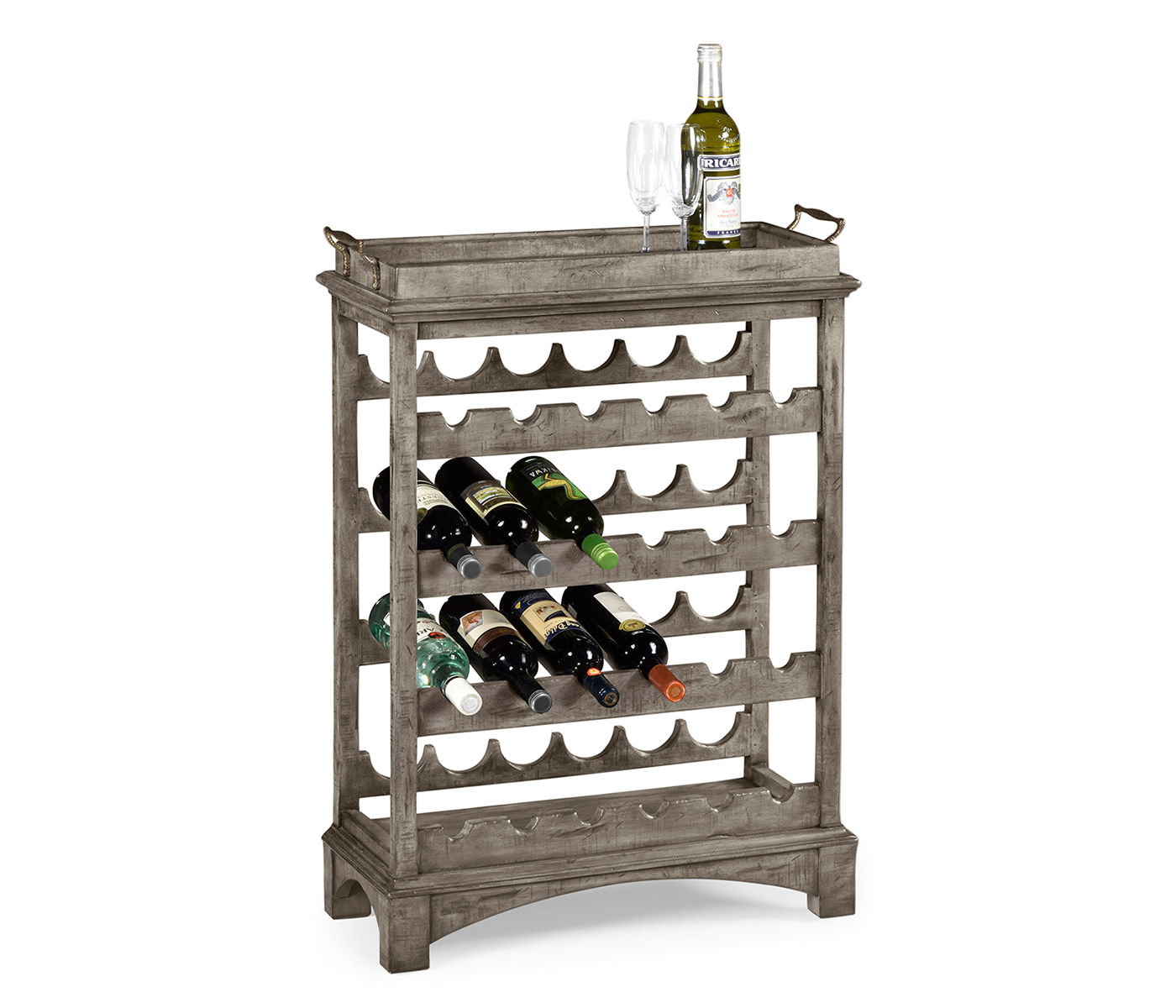 Four-Tier Wine Shelf in Antique Dark Grey