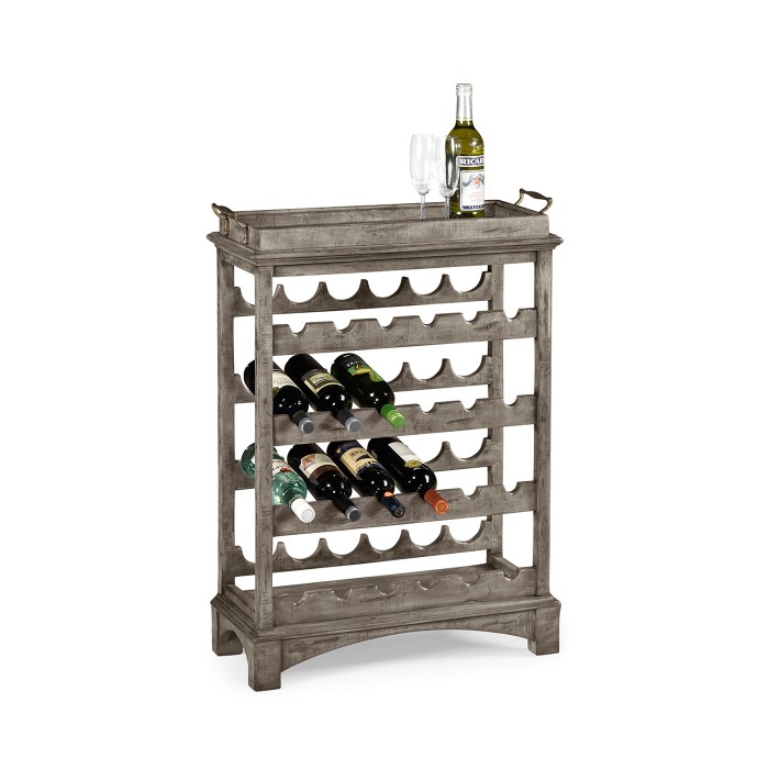 Four-Tier Wine Shelf in Antique Dark Grey