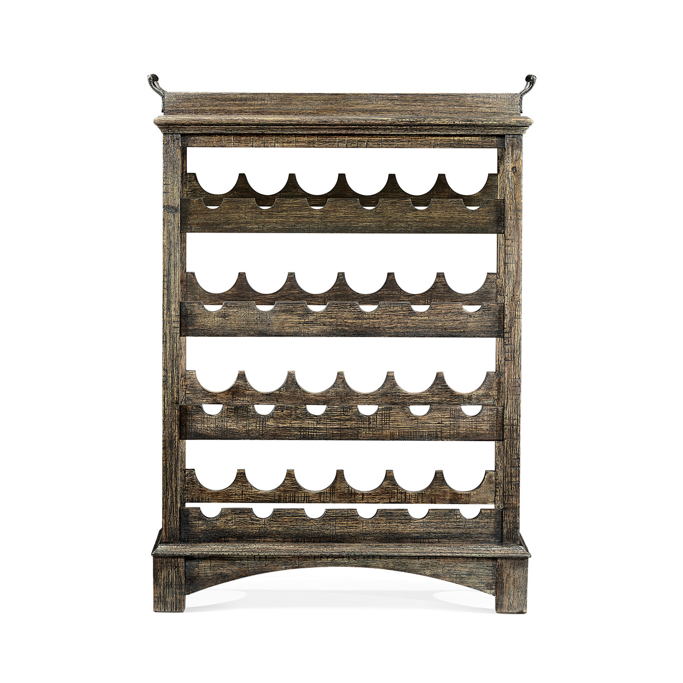 Dark Driftwood Four-Tier Wine Shelf