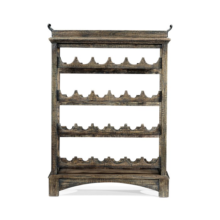 Dark Driftwood Four-Tier Wine Shelf