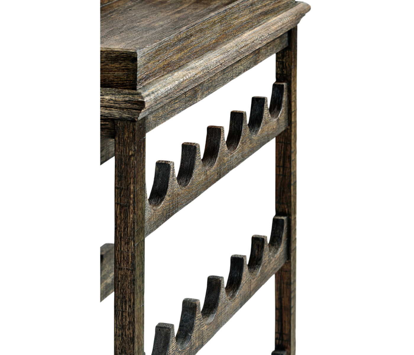 Dark Driftwood Four-Tier Wine Shelf