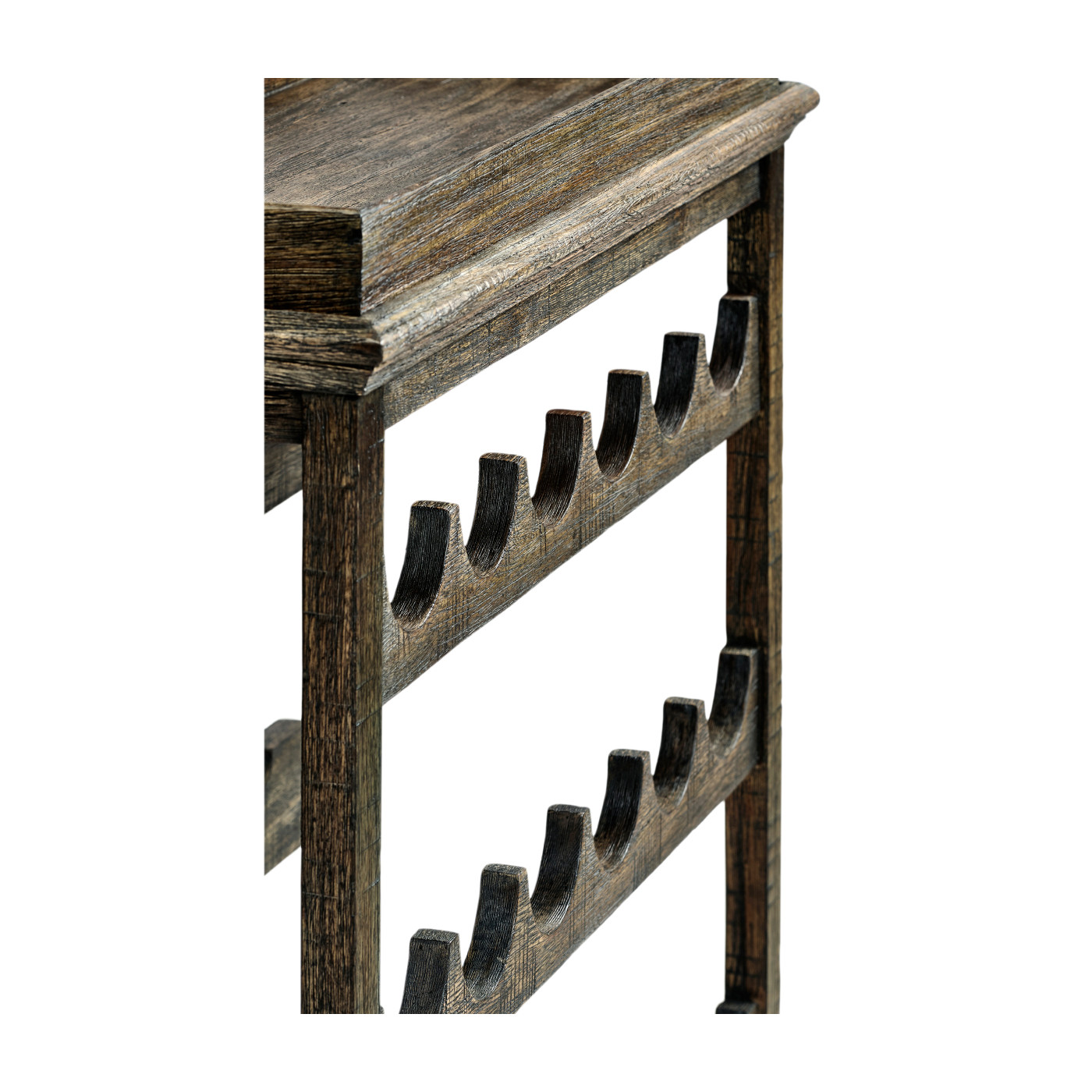 Dark Driftwood Four-Tier Wine Shelf