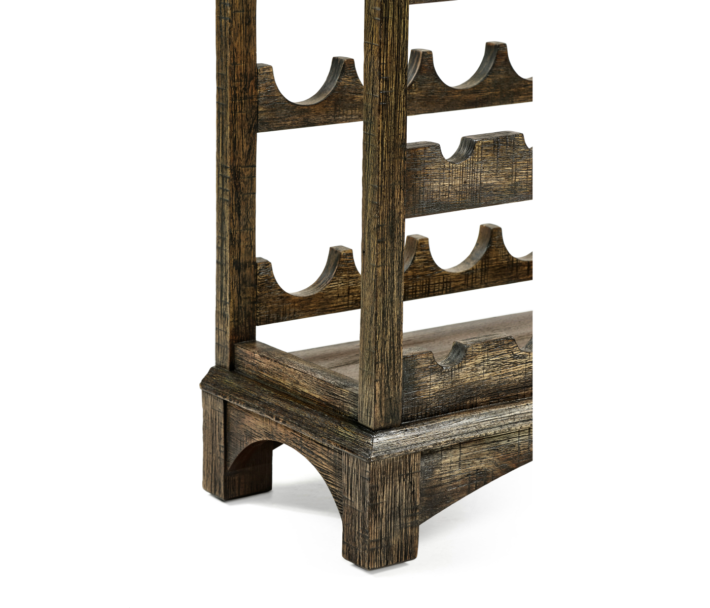 Dark Driftwood Four-Tier Wine Shelf