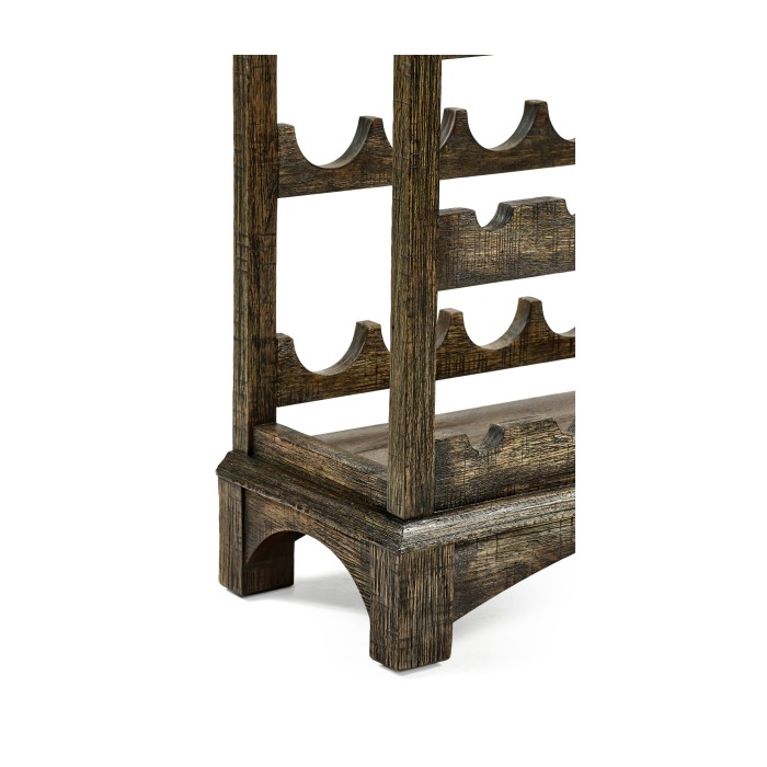 Dark Driftwood Four-Tier Wine Shelf