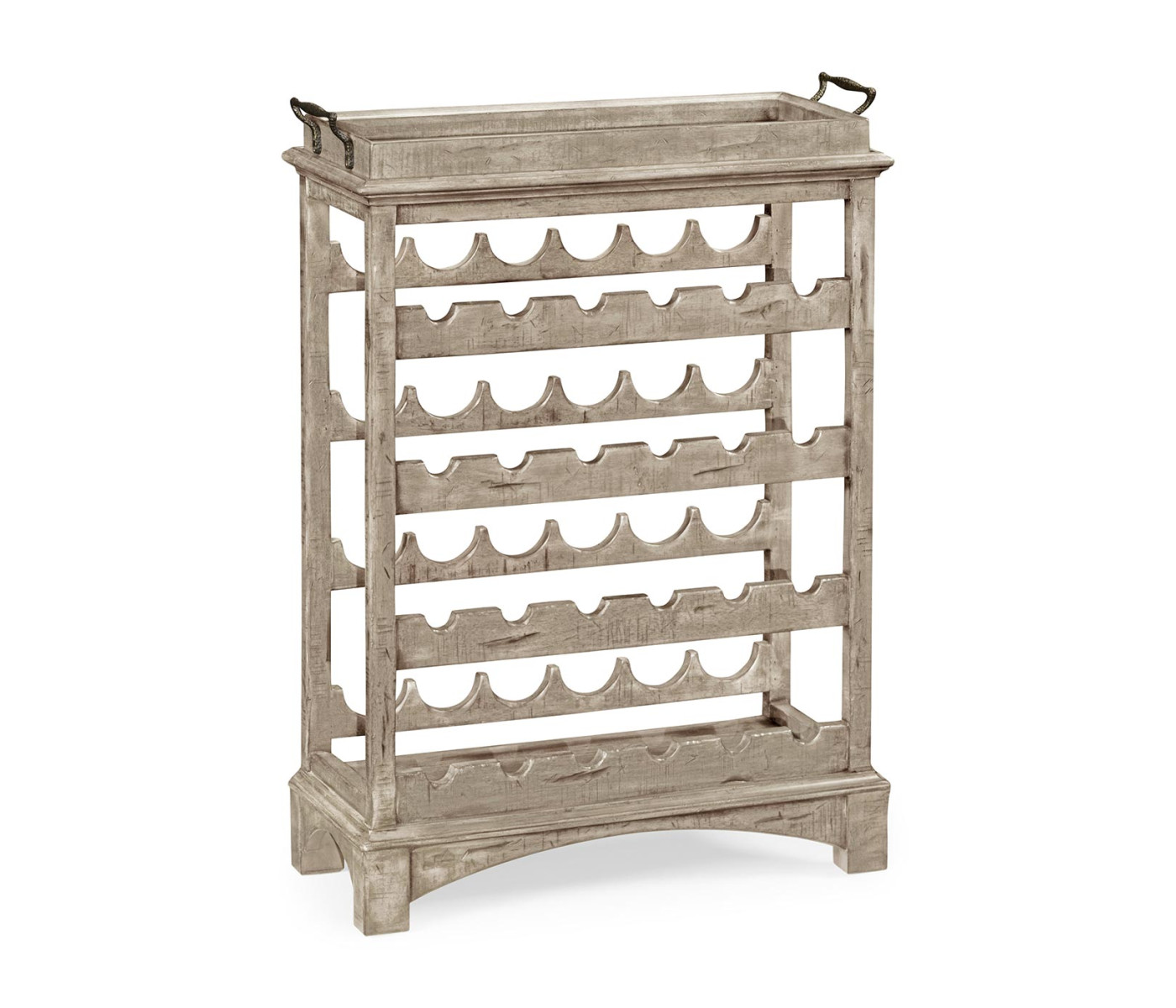 Four-Tier Wine Shelf in Rustic Grey