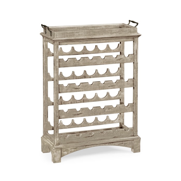 Four-Tier Wine Shelf in Rustic Grey