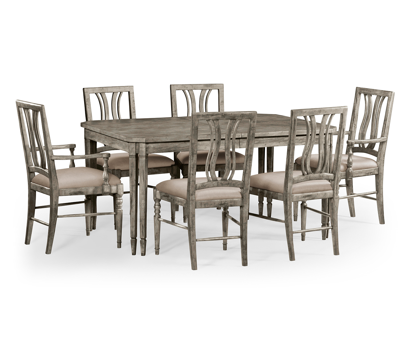 Casual Rectangular Dining Table in Antique Dark Grey