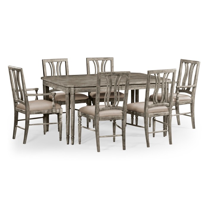 Casual Rectangular Dining Table in Antique Dark Grey 60