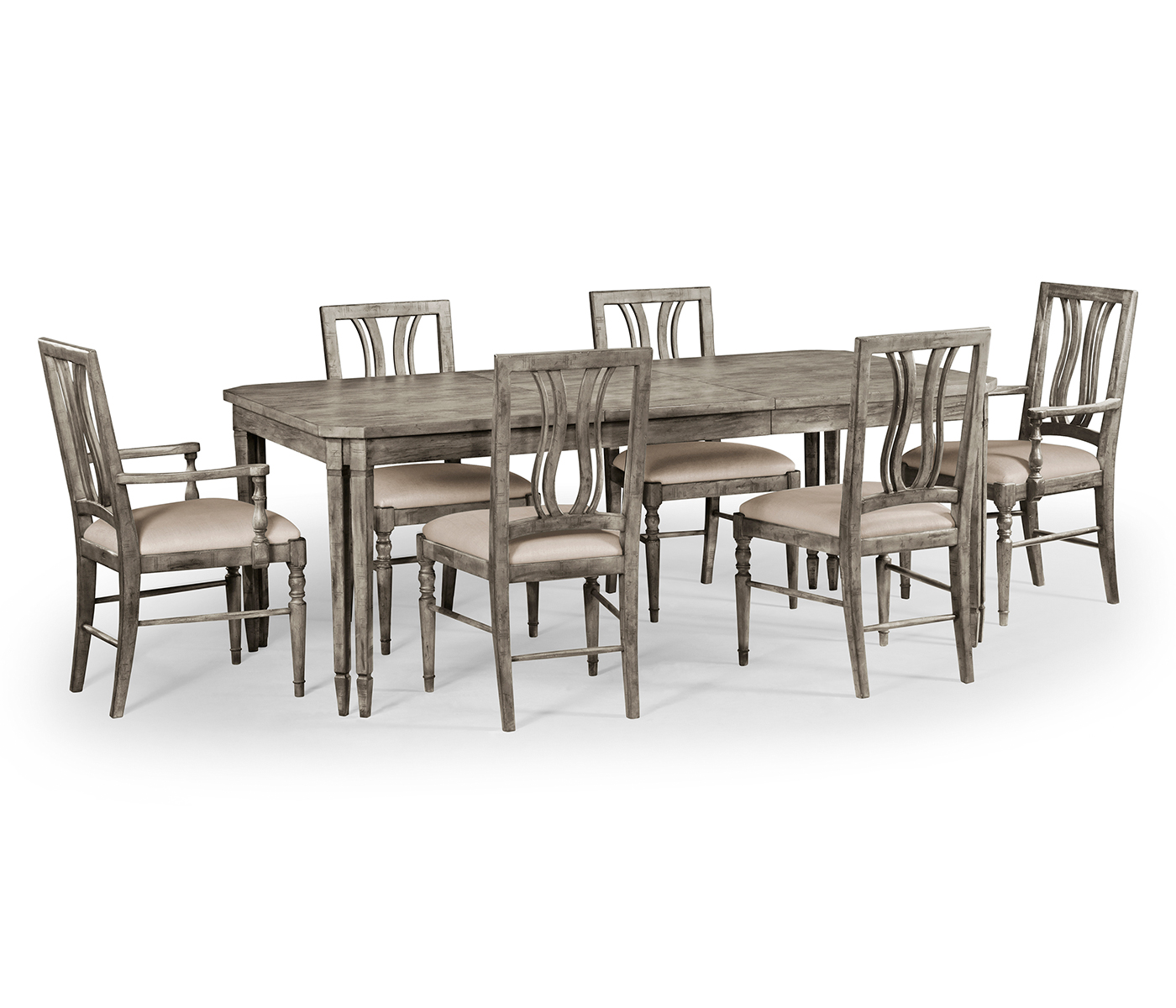 Casual Rectangular Dining Table in Antique Dark Grey