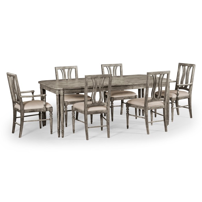 Casual Rectangular Dining Table in Antique Dark Grey 60