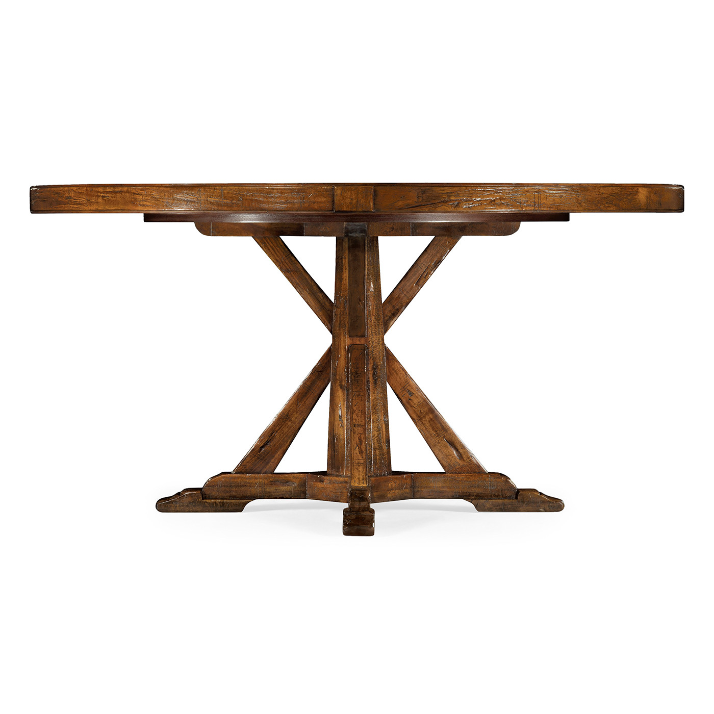 Country Walnut Round Dining Table with Inbuilt Lazy Susan 60