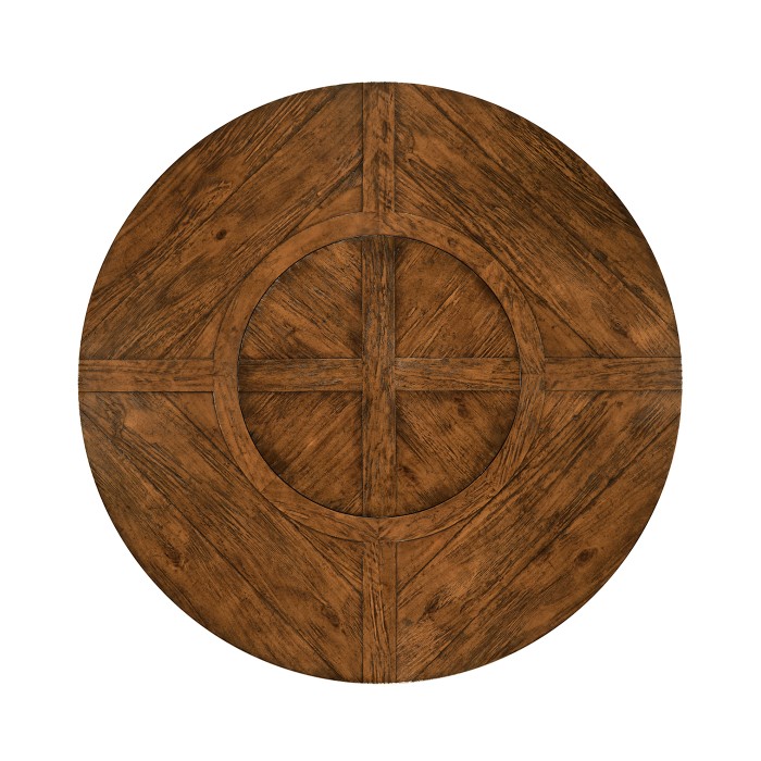 Country Walnut Round Dining Table with Inbuilt Lazy Susan 60