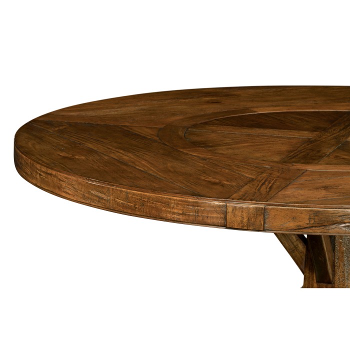 Country Walnut Round Dining Table with Inbuilt Lazy Susan 60