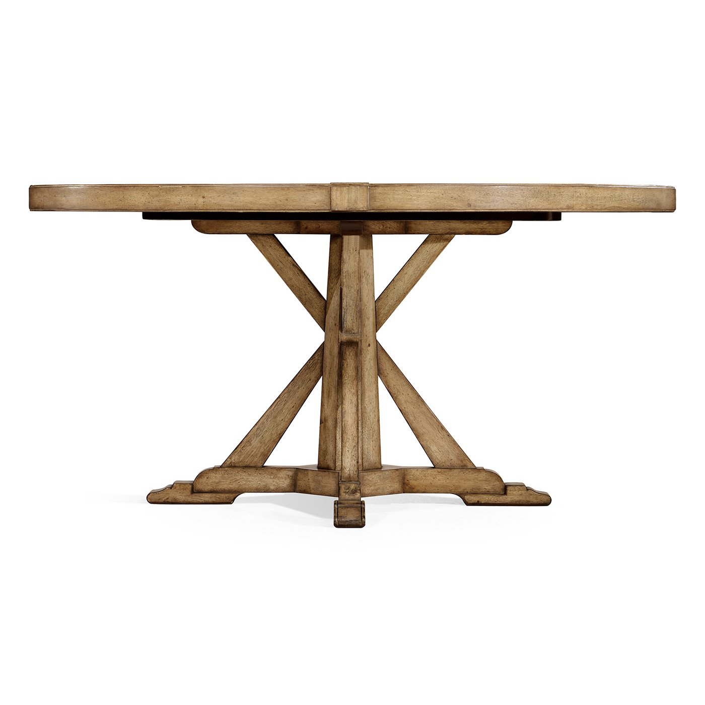 Light Driftwood Round Dining Table with Inbuilt Lazy Susan 60