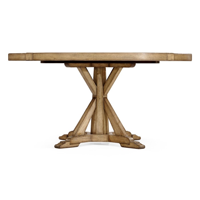 Light Driftwood Round Dining Table with Inbuilt Lazy Susan 60