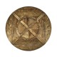 Medium Brown Driftwood Round Dining Table with Inbuilt Lazy Susan 60