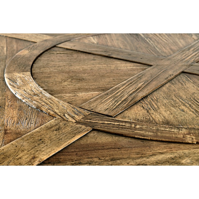 Medium Brown Driftwood Round Dining Table with Inbuilt Lazy Susan 60