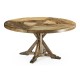 Medium Brown Driftwood Round Dining Table with Inbuilt Lazy Susan 60