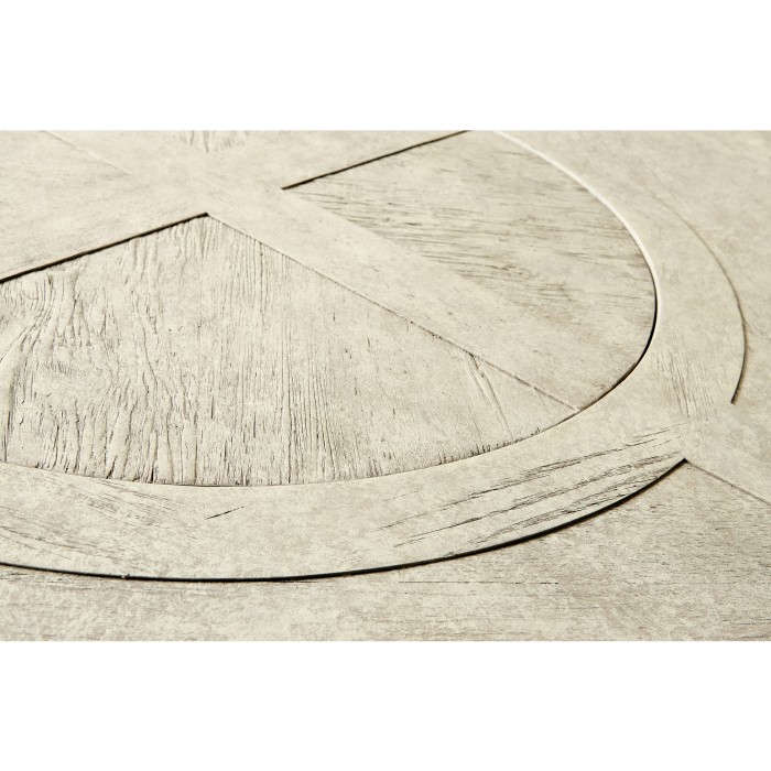 Whitewash Driftwood Round Dining Table with Inbuilt Lazy Susan 60
