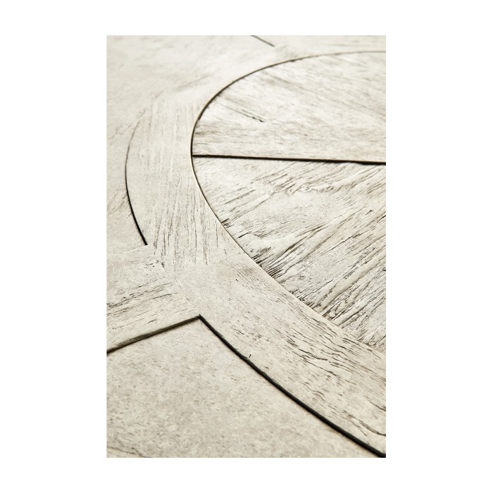 Whitewash Driftwood Round Dining Table with Inbuilt Lazy Susan 60