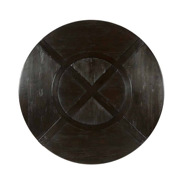 Dark Ale Round Dining Table with Inbuilt Lazy Susan 60