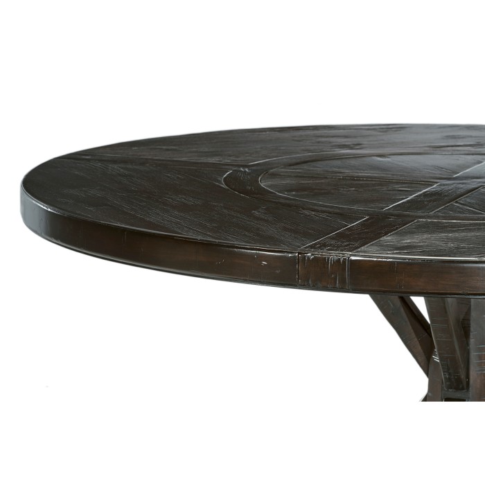 Dark Ale Round Dining Table with Inbuilt Lazy Susan 60