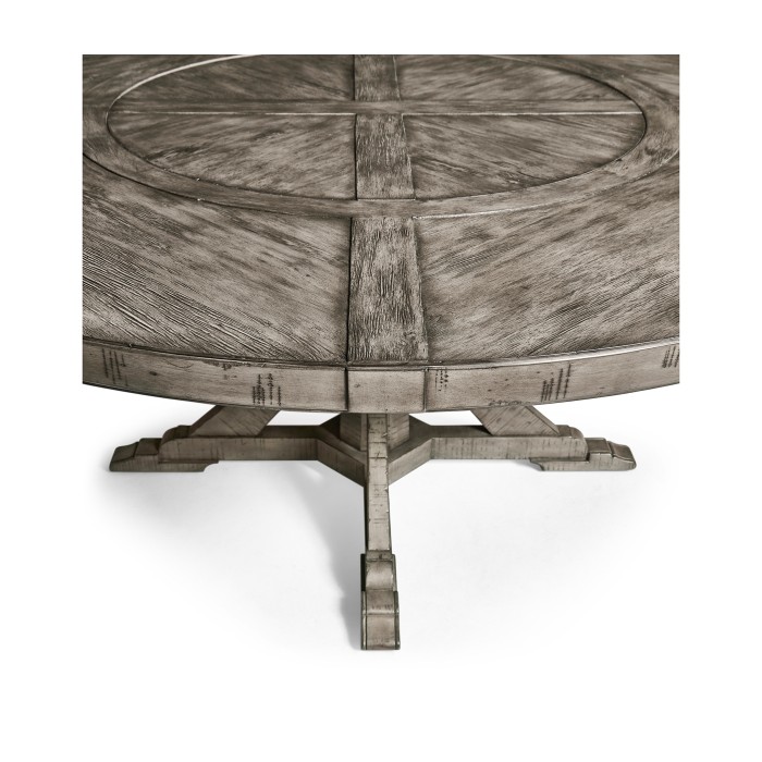 Antique Dark Grey Circular Dining Table with Inbuilt Lazy Susan 72