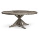 Antique Dark Grey Circular Dining Table with Inbuilt Lazy Susan 72