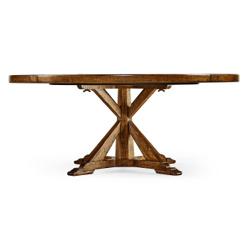 Country Walnut Round Dining Table with Inbuilt Lazy Susan 72